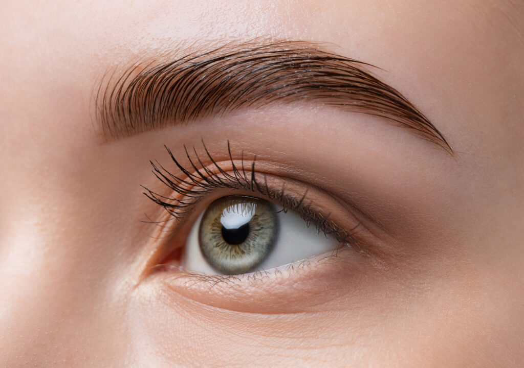 Woman with brow lamination and tint
